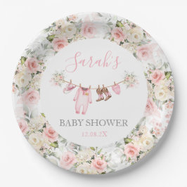 Plato De Papel A little Cowgirl Baby Shower Girl