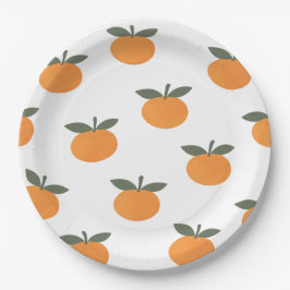 Plato De Papel A Little Cutie Orange Gender Neutral Baby Shower