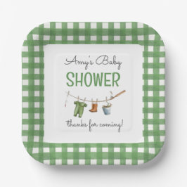 Plato De Papel A Little Fisherman Baby Shower Square