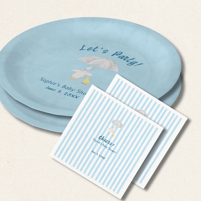 Plato De Papel A Little Goose Is On The Way Storybook Baby Shower (Subido por el creador)