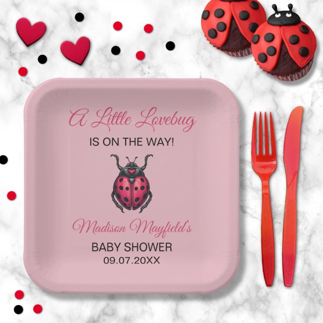 Plato De Papel A Little Love Bug Is On The Way Ladybug (Subido por el creador)