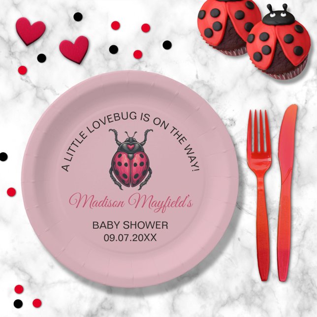 Plato De Papel A Little Love Bug Is On The Way Ladybug (Subido por el creador)