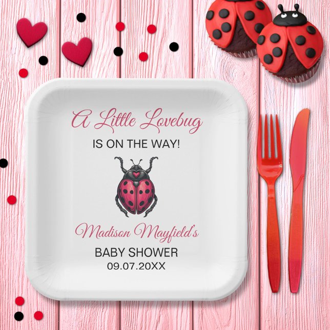 Plato De Papel A Little Love Bug Is On The Way Ladybug (Subido por el creador)