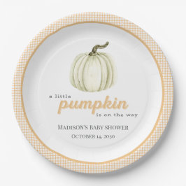 Plato De Papel A Little Pumpkin Baby Shower Paper Plate