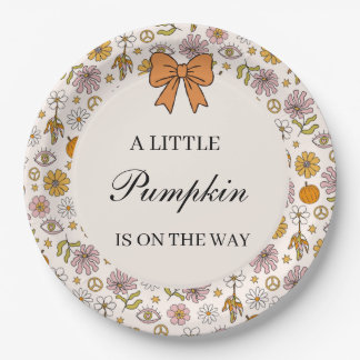 Plato De Papel A Little Pumpkin Boho Baby Shower Plate