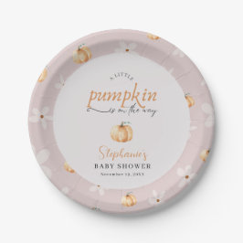 Plato De Papel A Little Pumpkin Is On The Way Fall Baby Shower 