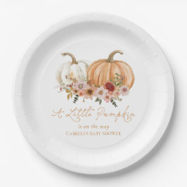 Plato De Papel A Little Pumpkin Wildflower Baby Shower