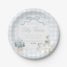 A Little Silly Goose Blue Floral Bow Baby Shower