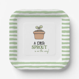Plato De Papel A Little Sprout on the Way Baby Shower Invitation