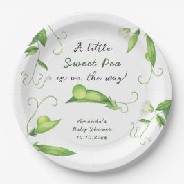 Plato De Papel A Little Sweet Pea Is On The Way Baby Shower