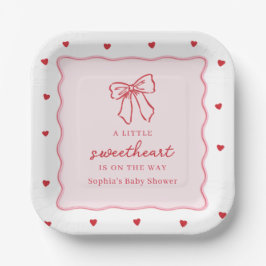 Plato De Papel A Little Sweetheart Valentine's Baby Shower