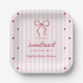 Plato De Papel A Little Sweetheart Valentine's Baby Shower
