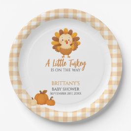 Plato De Papel A Little Turkey Baby Shower Thanksgiving