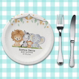 Plato De Papel A Little Wild One Safari Animals