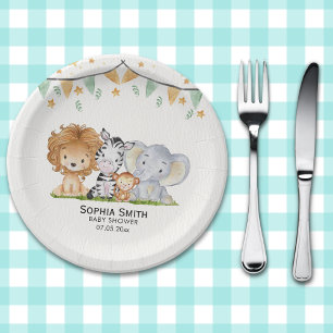 Plato De Papel A Little Wild One Safari Animals