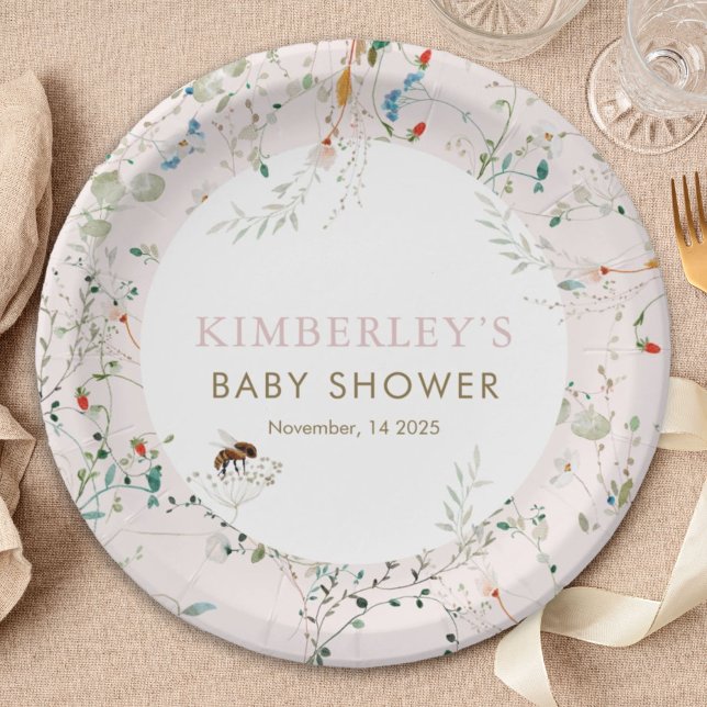 Plato De Papel A little Wildflower Wild Flower Baby Shower (Subido por el creador)