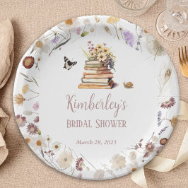 Plato De Papel A New Chapter Baby Shower Storybook Wildflower