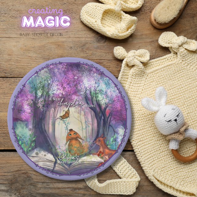 Plato De Papel  A New Chapter Begins I Storybook Baby shower (A New Chapter Begins I Storybook Baby shower Paper Plates)