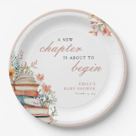 Plato De Papel A New Chapter Floral Baby Shower