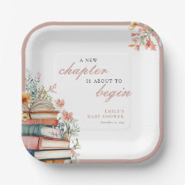 Plato De Papel A New Chapter Floral Baby Shower