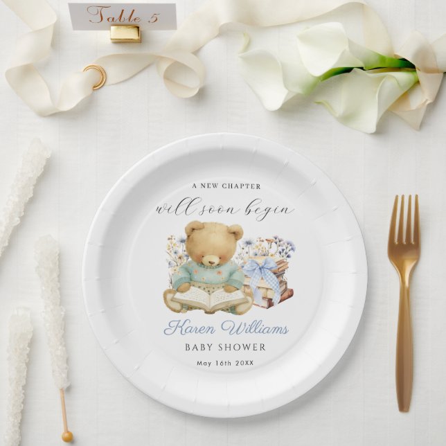 Plato De Papel A New Charger Begin Bear Books Paper Plate (Boda)