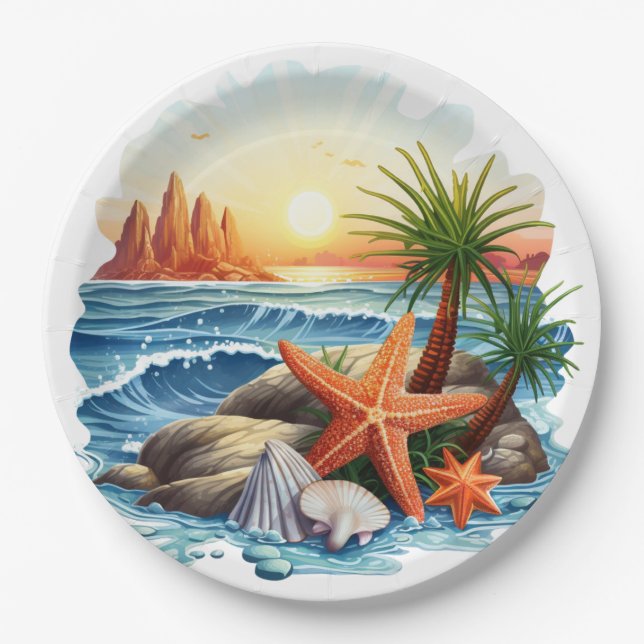 Plato De Papel A Orillas Del Mar (Anverso)