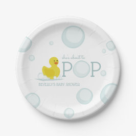 Plato De Papel A punto de pop Bubbles Rubber Duck Baby Shower
