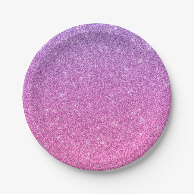 Plato De Papel A round plate with a gradient purple to pink (Anverso)