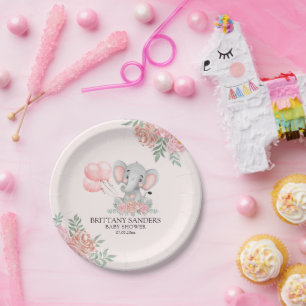 Plato De Papel A Sweet Little Girl is on her Way Baby shower