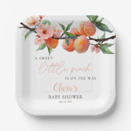 Plato De Papel A Sweet Little Peach Baby Shower