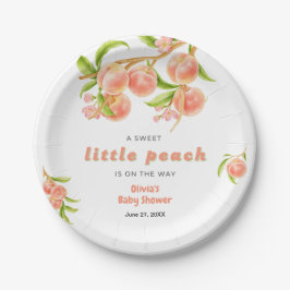Plato De Papel A Sweet Little Peach Fruit Baby Shower