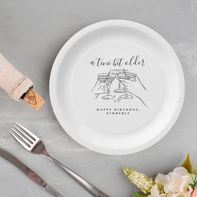 Plato De Papel A Tini Bit Older Chic White Cocktai Birthday Party (Subido por el creador)