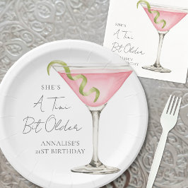 Plato De Papel A Tini Bit Older Martini Birthday