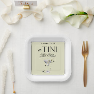 Plato De Papel a Tini bit Older Martini Olive Birday