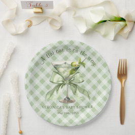 Plato De Papel A Tini One is on the way Coquette Baby Shower