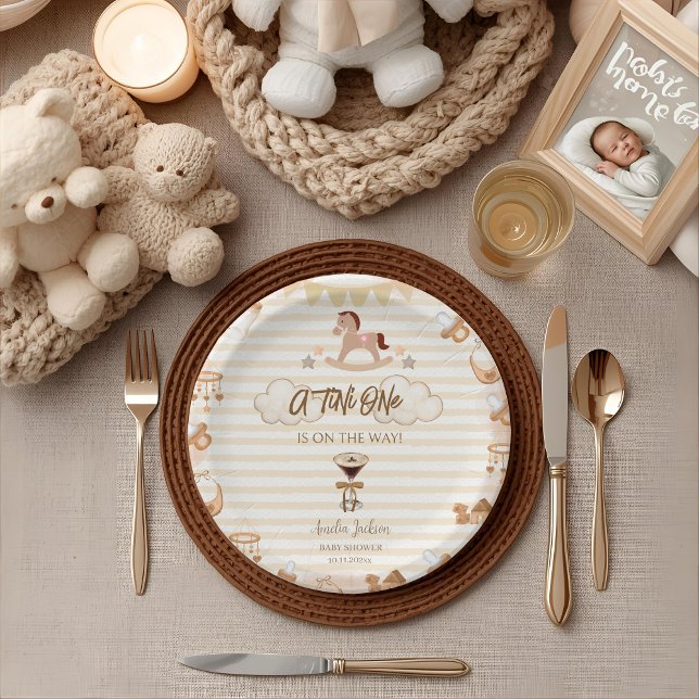 Plato De Papel A Tini One On The Way Espresso Martini Baby Shower (Subido por el creador)
