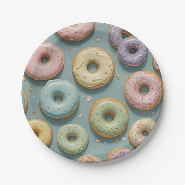 Plato De Papel A Whimsical Pastel Donut Dream (Anverso)