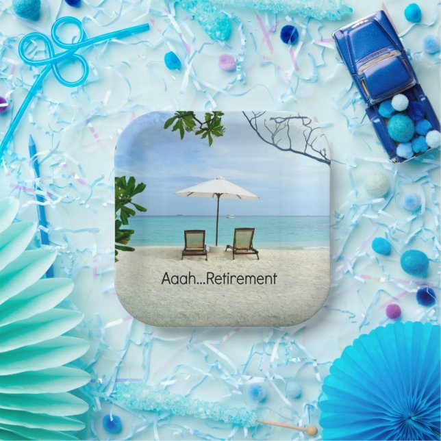 Plato De Papel Aaah... retiro, diseño popular, (Fiesta)