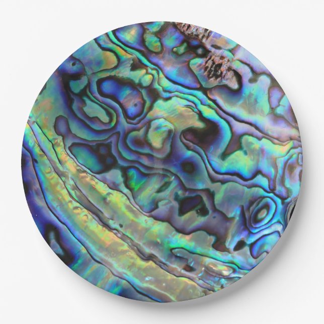 Plato De Papel Abalone paua seashell (Anverso)