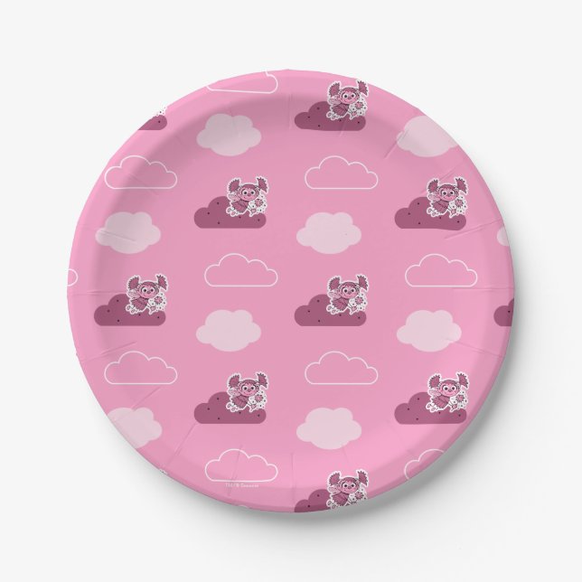 Plato De Papel Abby Doodley Cloud Pattern (Anverso)