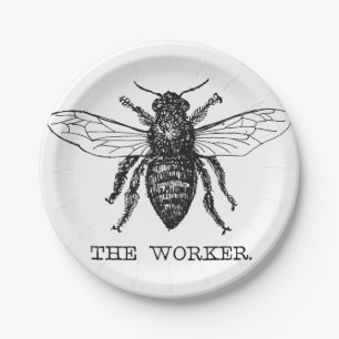 Plato De Papel Abee Worker Honey Black Bumblebee
