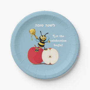 Plato De Papel Abeja Apple Rosh HaShana