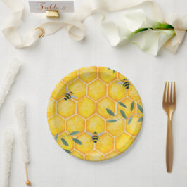 Plato De Papel Abeja de pepita