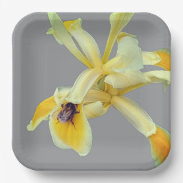 Plato De Papel Abeja en una flor amarilla