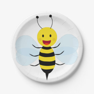 Plato De Papel Abeja graciosa