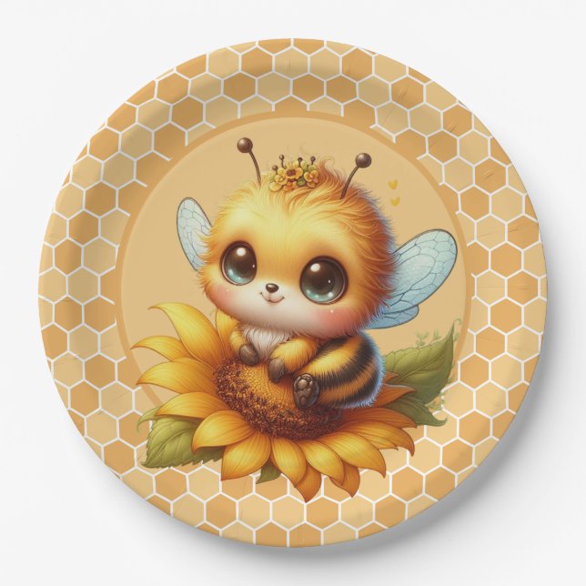 Plato De Papel Abeja Melífera  (Anverso)