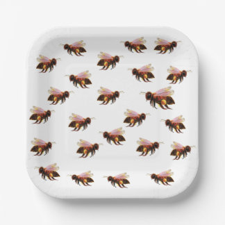 Plato De Papel Abeja volando