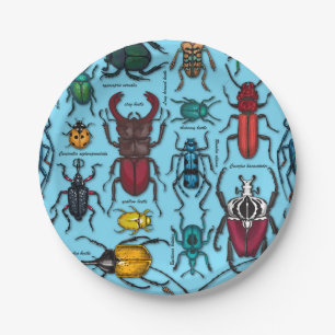 Plato De Papel Abejas azules