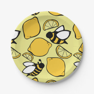 Plato De Papel Abejas y lemas para Lemonade