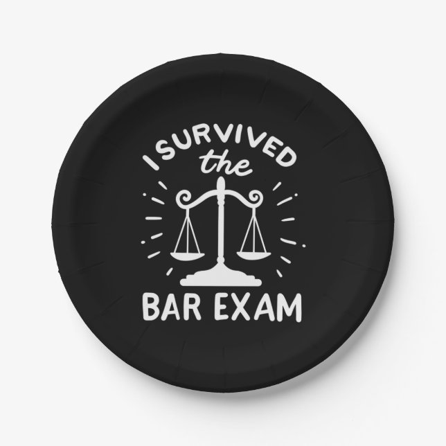 Plato De Papel Abogado Sobrevivió Al Examen De Bar (Anverso)
